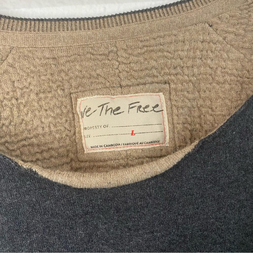 Free People We The Free Midnight Pullover Gray Combo Large New - Picture 6 of 13